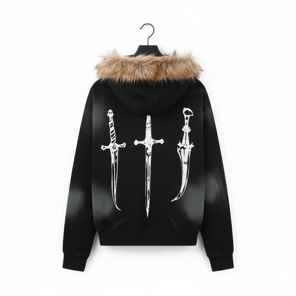 Fur Hoodie Strett Wear