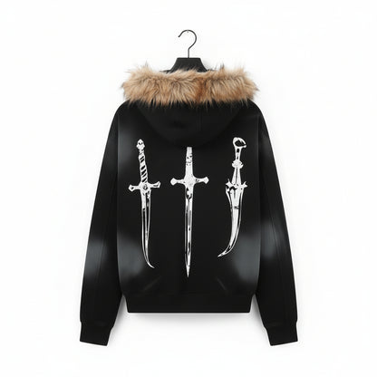 Fur Hoodie Strett Wear