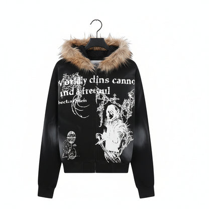 Fur Hoodie Strett Wear