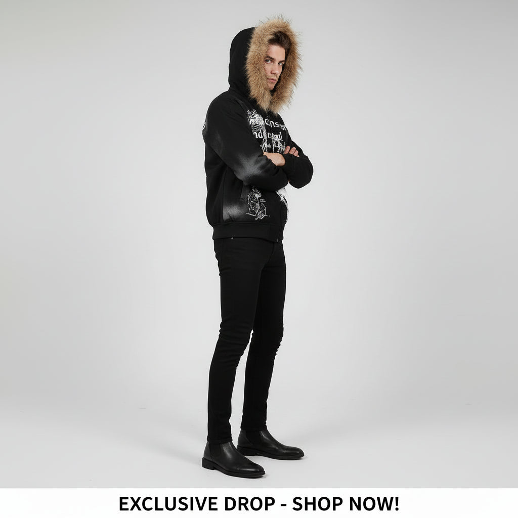 Fur Hoodie Strett Wear
